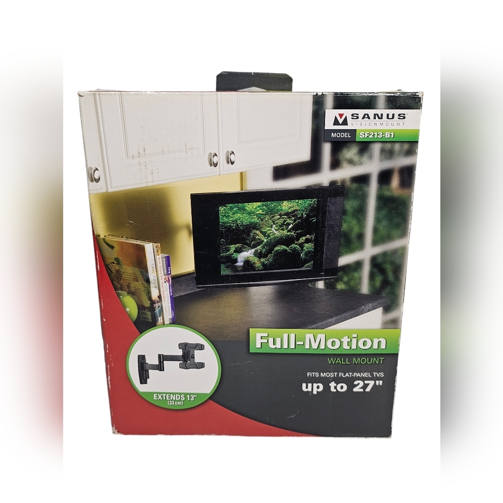 Sanus SF213-B1 Full-Motion Wall‎ Mount Fits Most Flat-Panel TVS Up to 27" NEW